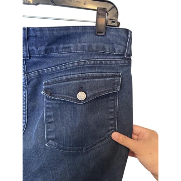 NYDJ (Not Your Daughter's Jeans) dark blue straight leg pants size 14 - Picture 4 of 5